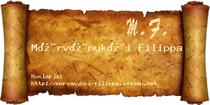 Márványkői Filippa névjegykártya